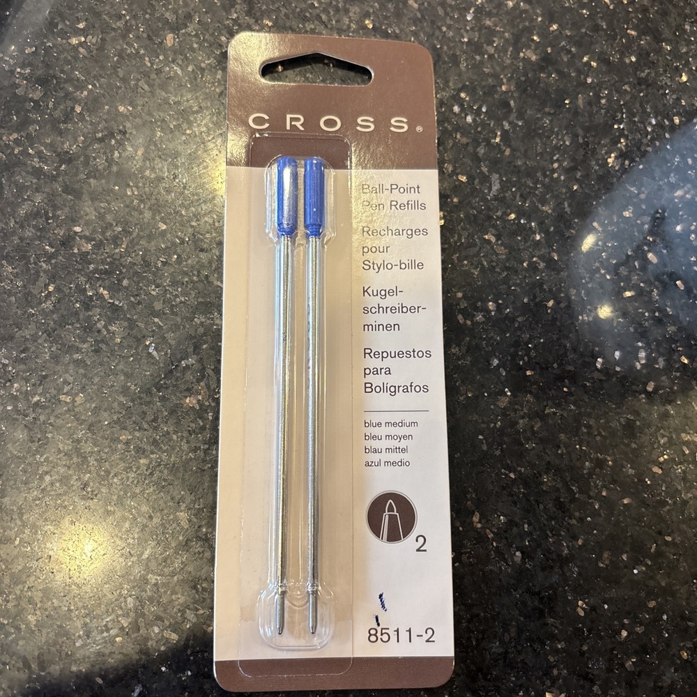 Cross Medium Tip Ball Pen Refill Pack of 2 Compatible Cross Ball Pen Blue 8511-2